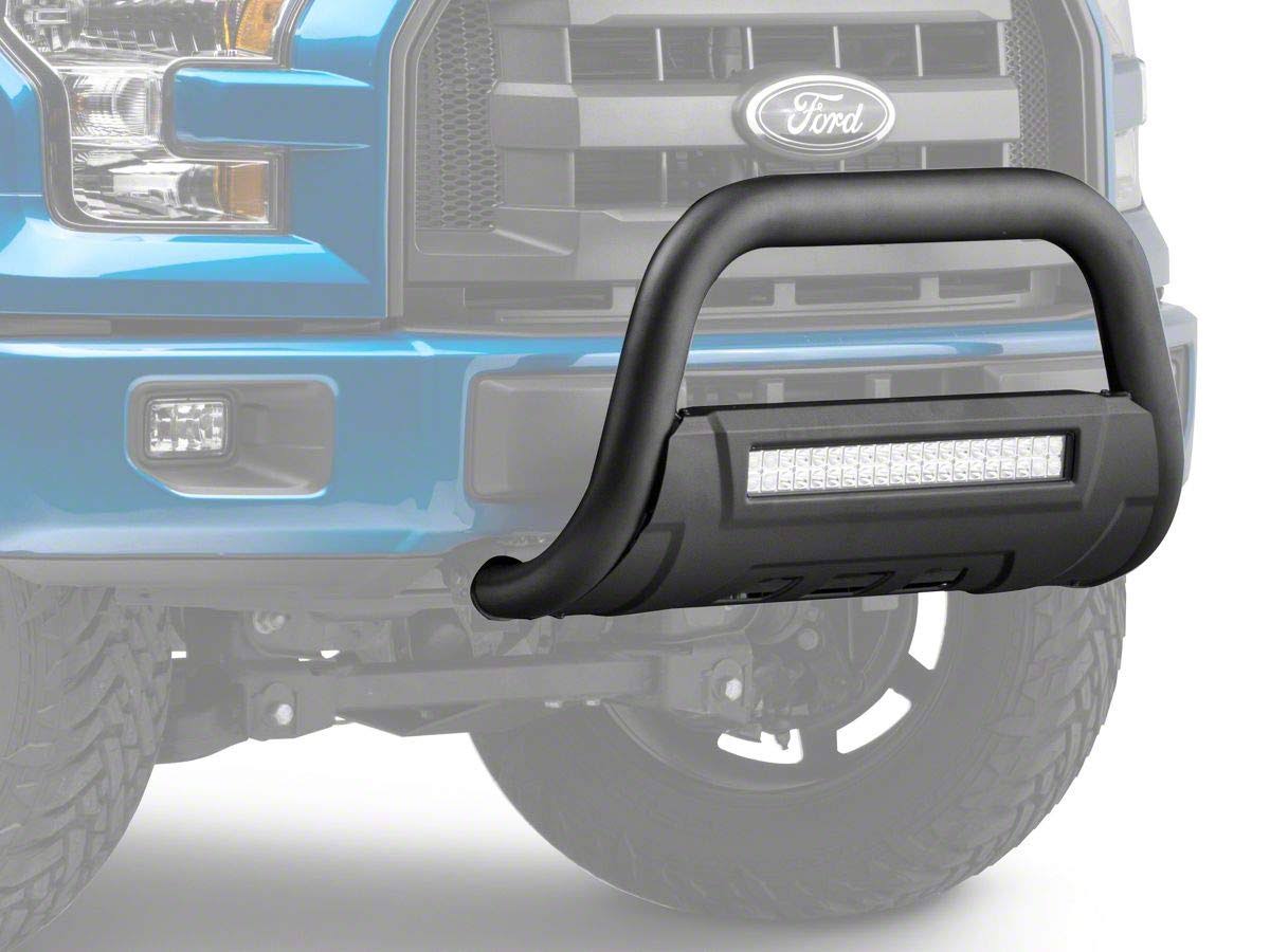 Bull Bar with Skid Plate and LED Light Bar Textured Black L41177