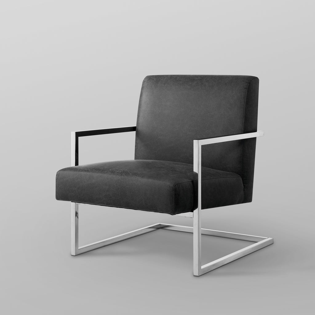 Charcoal PU Leather Accent Chair J103194
