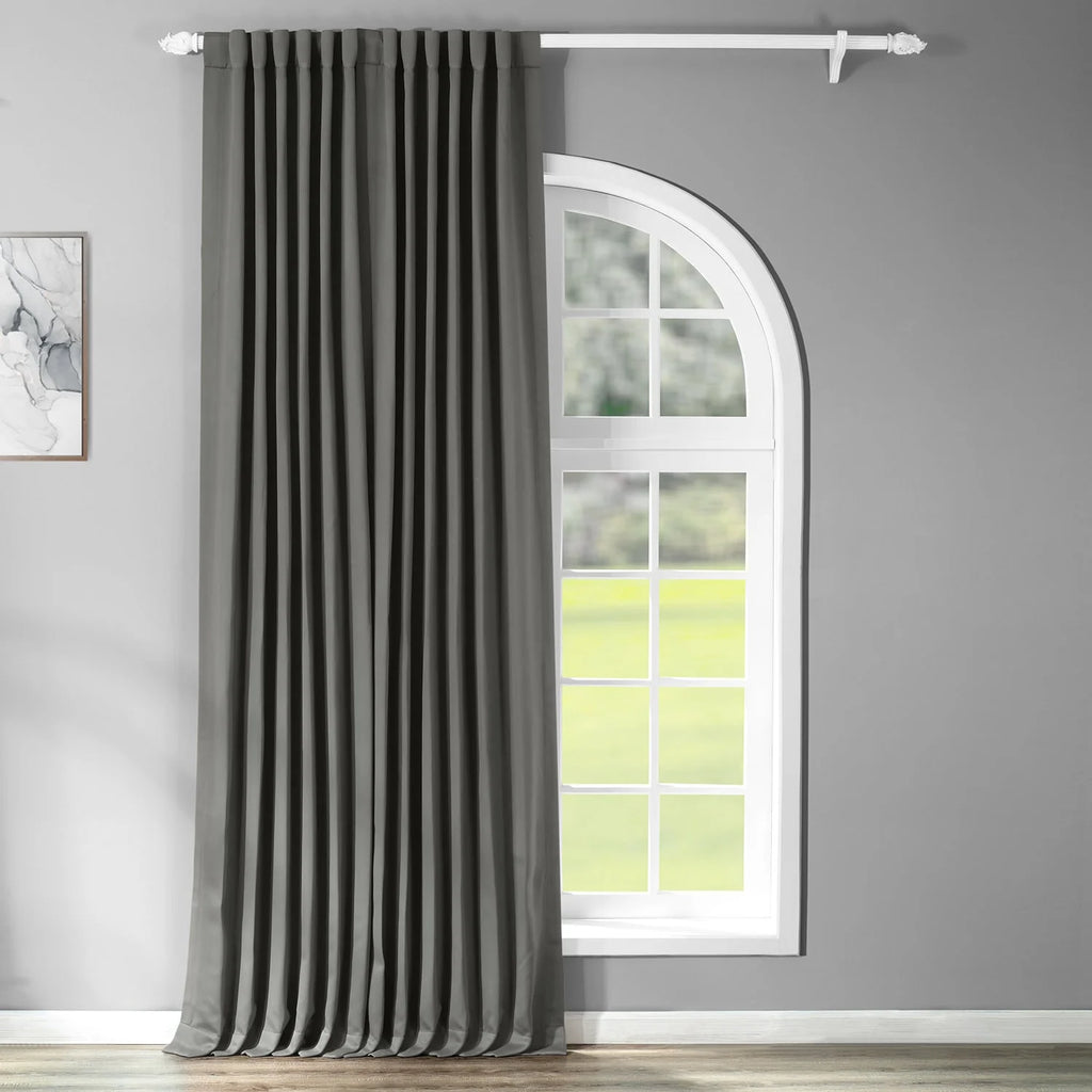 Anthracite Grey Extra Wide Blackout Curtain, 100W X 120L T897069