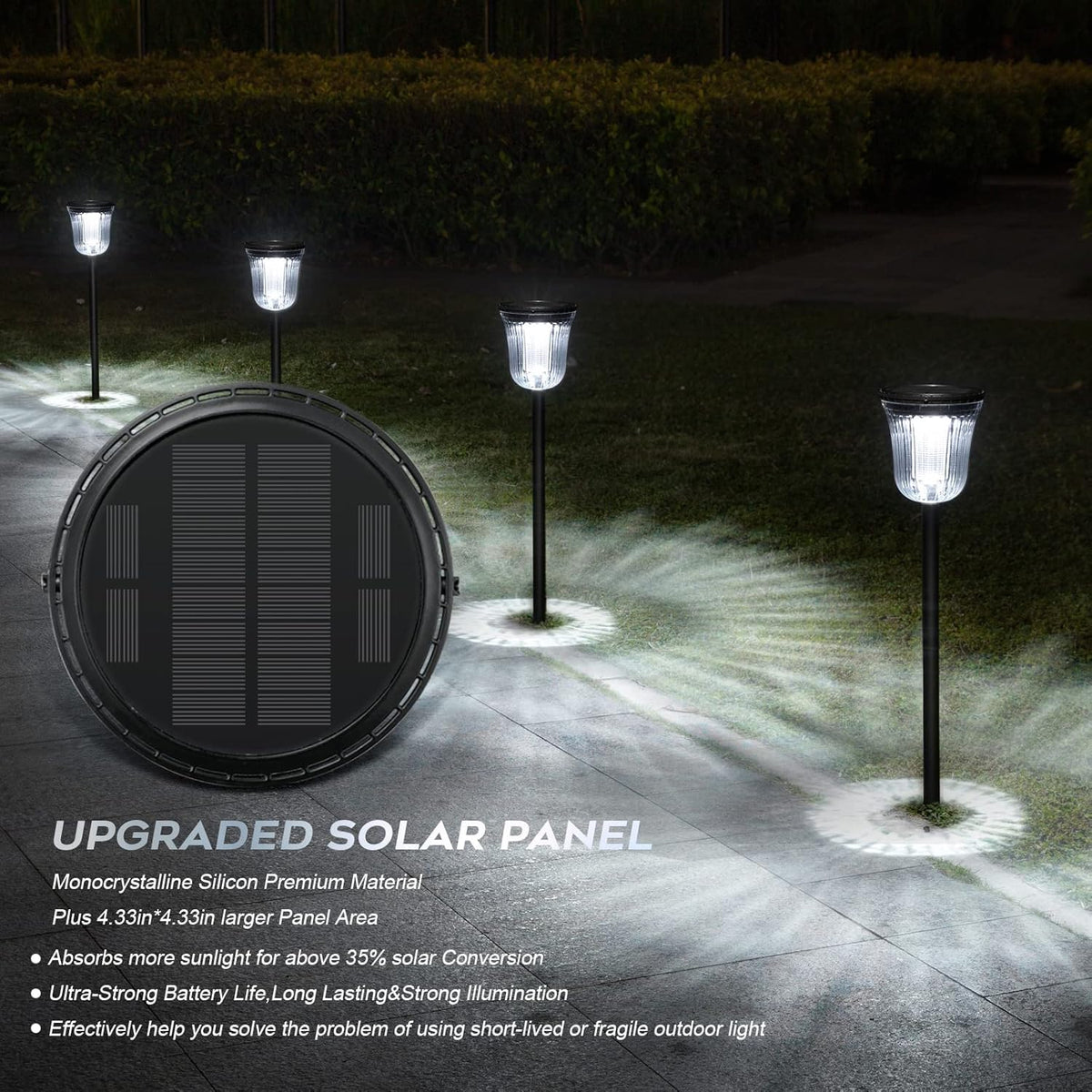 4 Pack IP65 Waterproof Solar Pathway Lights J716