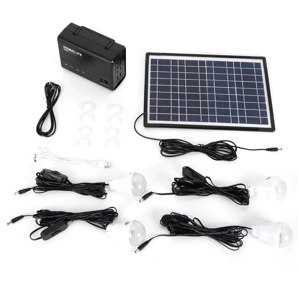 Portable Solar Panel Power Generator Kit with USB Charger Q102678