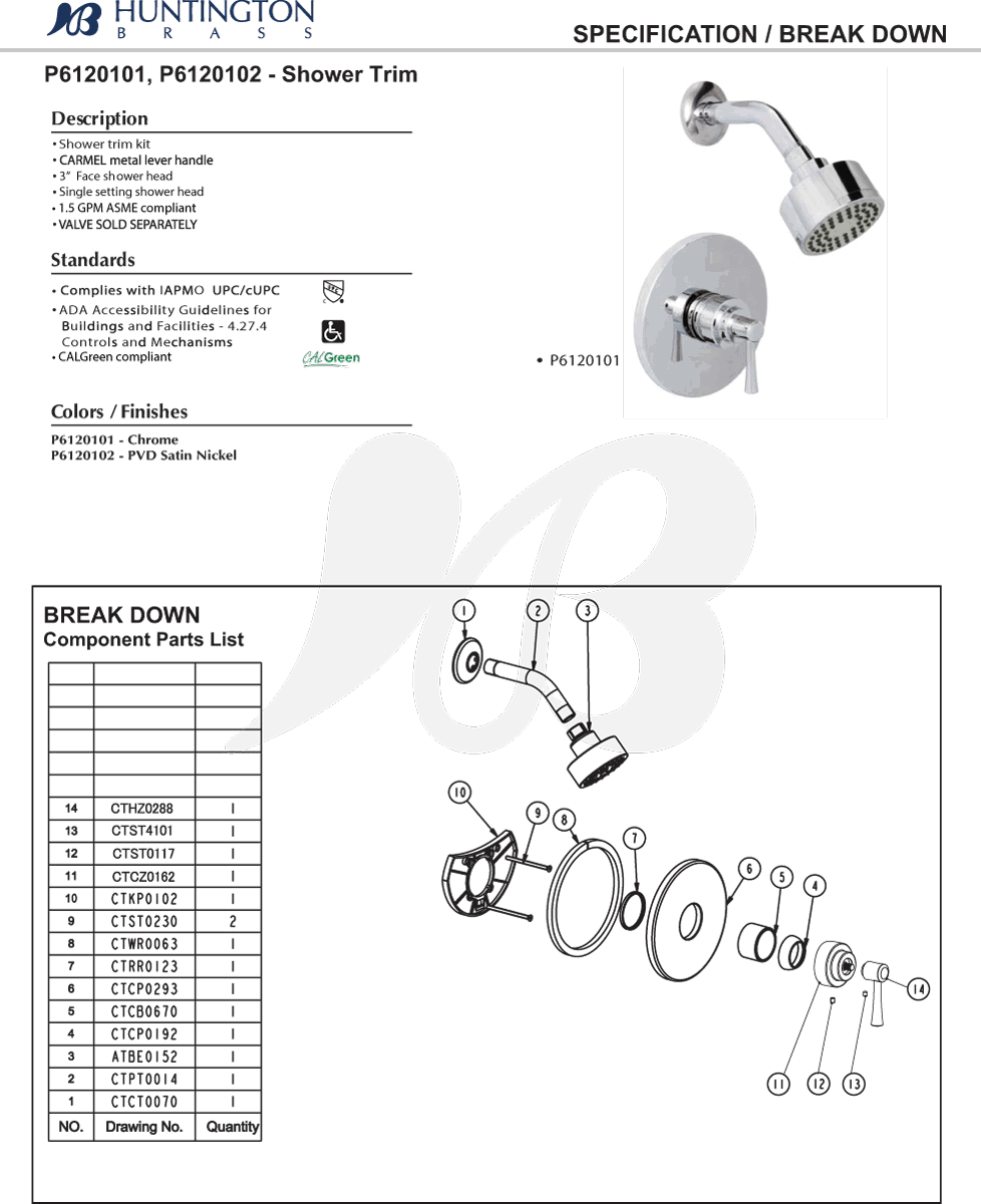 Satin Nickel Shower Trim L56127
