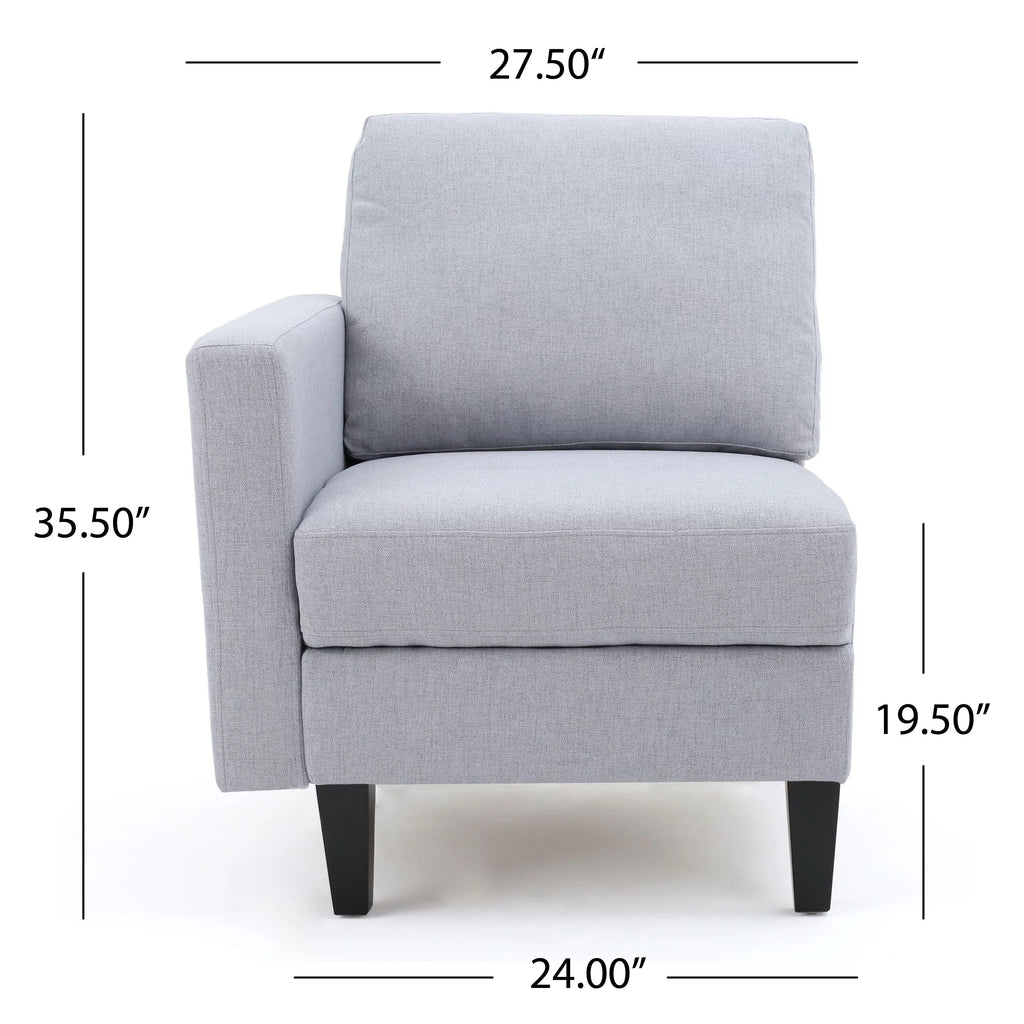 Light Gray Fabric 5 Seater Sectional Sofa with Storage Ottoman Q845238