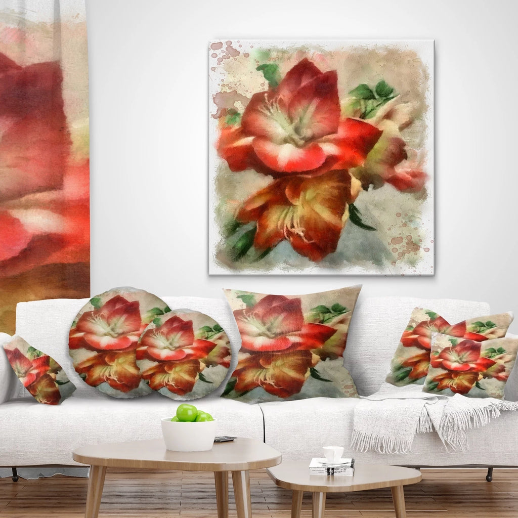 Floral Throw Pillow 16 in. x 16 in. Z756477