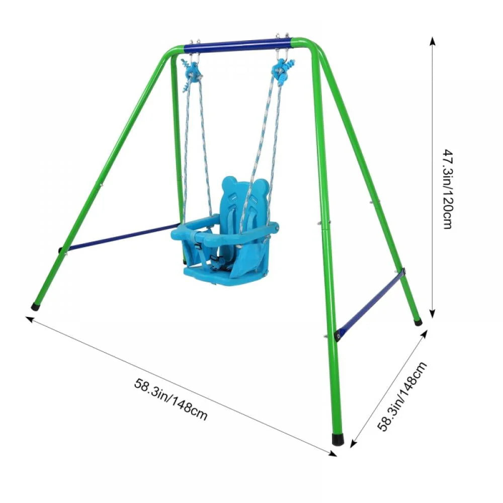 Folding Heavy Duty Toddler Swing Set with Baby Seat Y99579