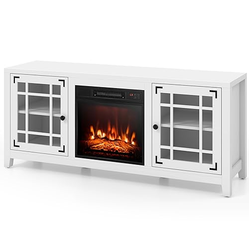 58 Inch TV Console with Electric Fireplace Insert P168