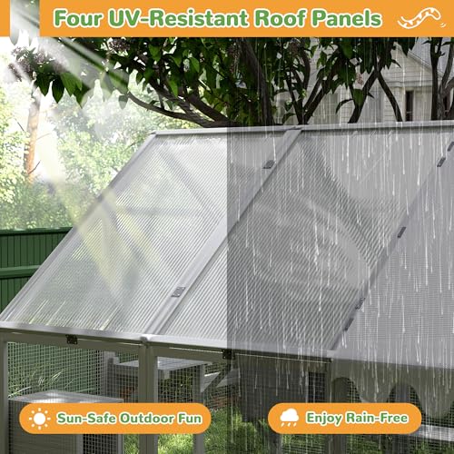 Grey Extra Large Wooden Outdoor Cat Enclosure with Canopy O9157