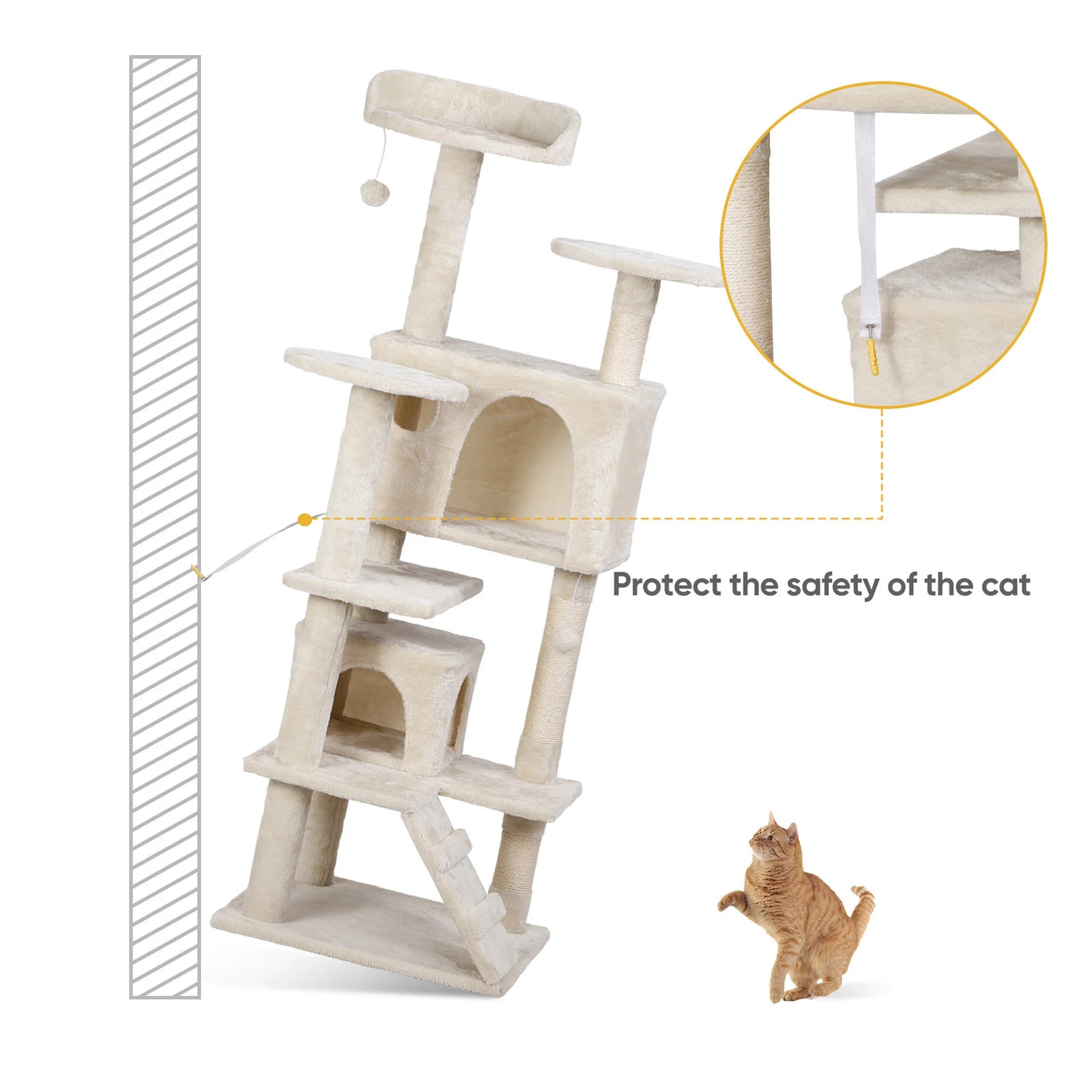 53" Cat Tree Tower with Scratching Board O304