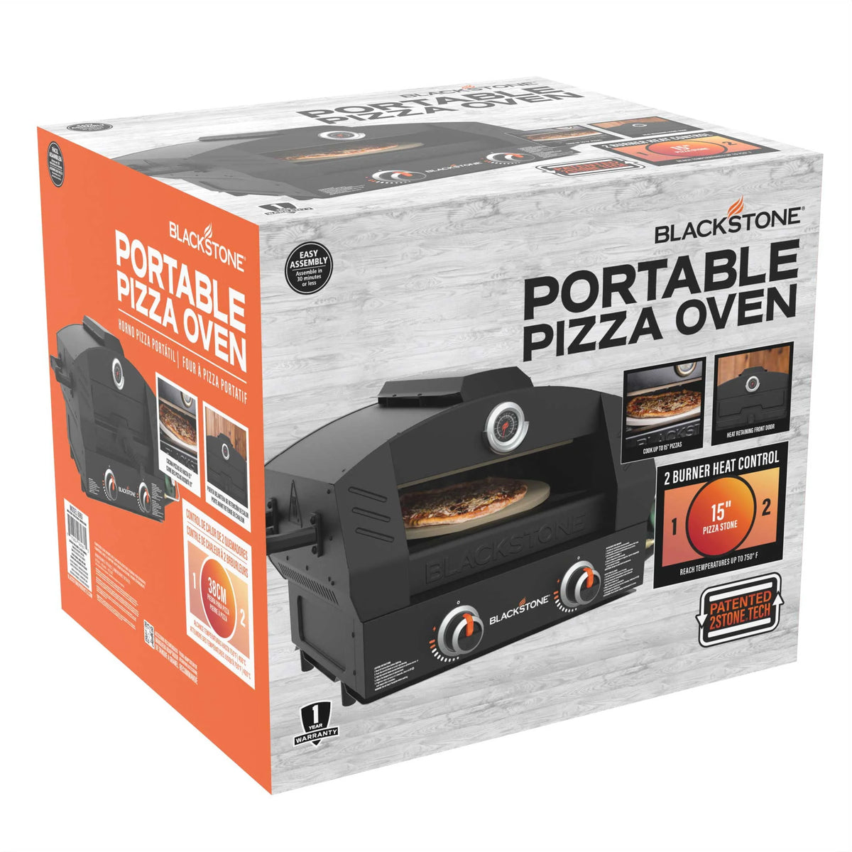 Tabletop Propane Pizza Oven with Two 15 Cordierite Stones L7175