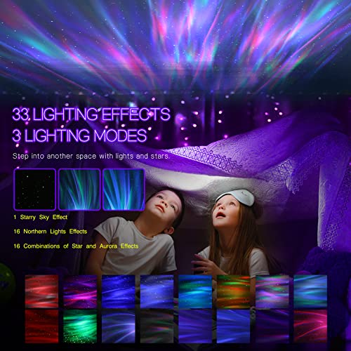 Aurora Projector with 33 Light Effects, LED Star Projector, Remote Control, Bluetooth Speaker P208849