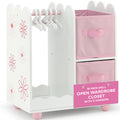 Pink Open Wardrobe Closet with 2 Storage Bins and 5 Clothes Hangers M99473