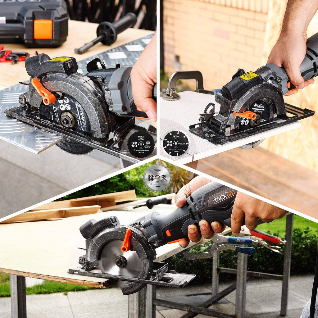 Circular Saw with Metal Handle, 6 Blades, Laser Guide V220578