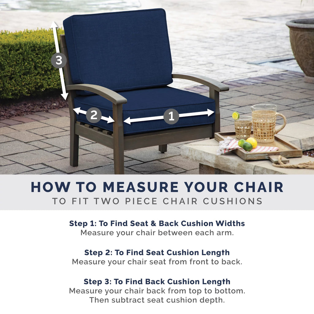 Outdoor Plush Tufted Blowfill Dining Chair Cushion 21 x 40 G565