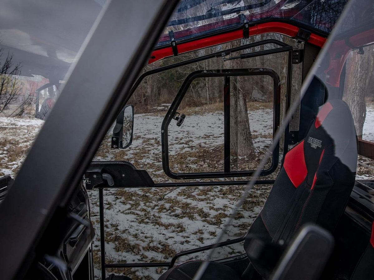 Lightly Tinted Scratch Resistant Polycarbonate Cab Enclosure Doors with Side Mirrors and Sliding Window Z84193