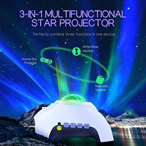 Aurora Projector with 33 Light Effects, LED Star Projector, Remote Control, Bluetooth Speaker P208849