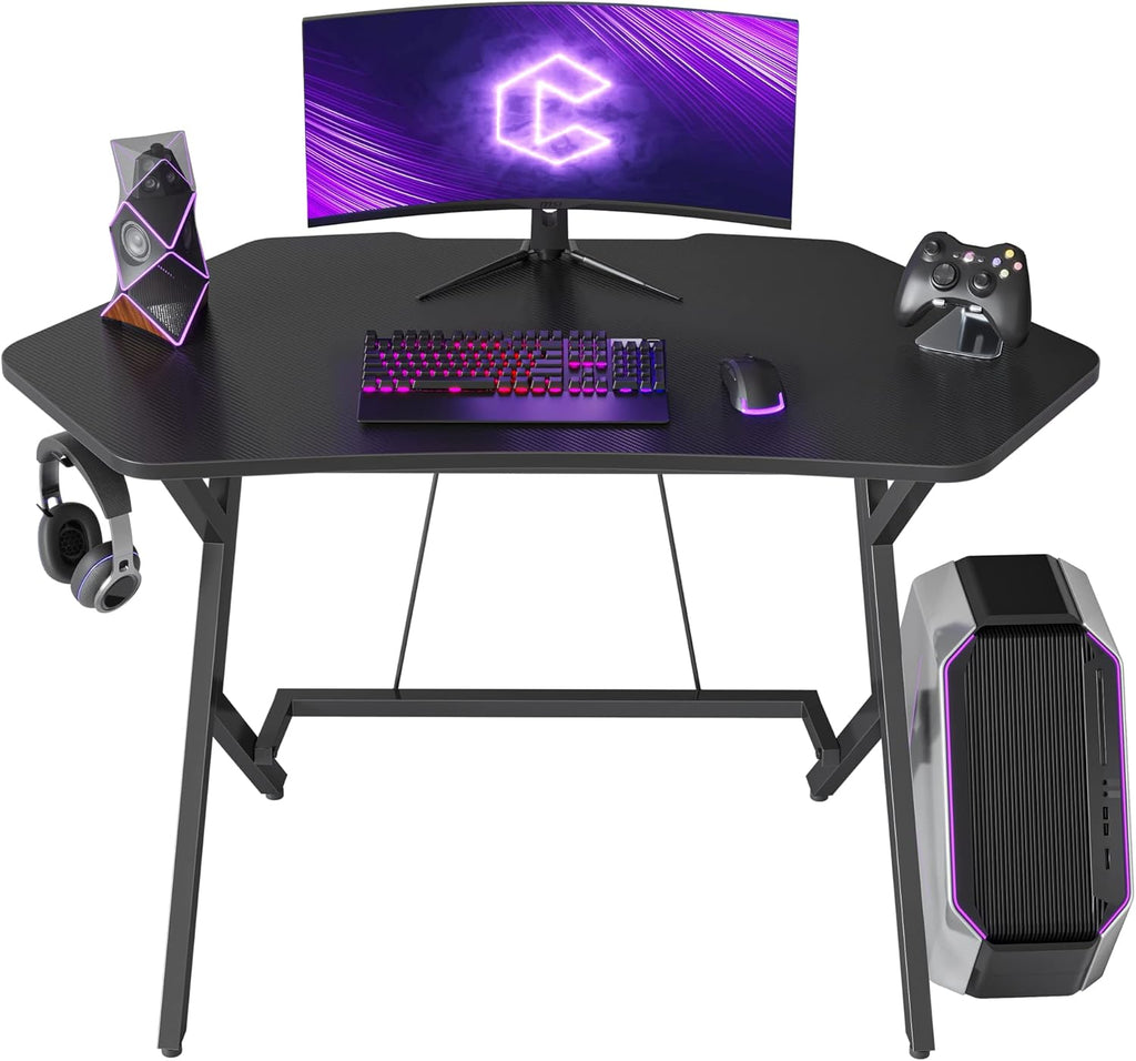 47 inch Gaming Desk with Carbon Fiber Surface and Cable Tray B563