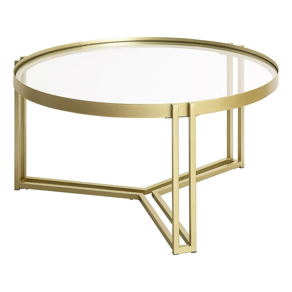 Round Glass and Metal Coffee Table J559104