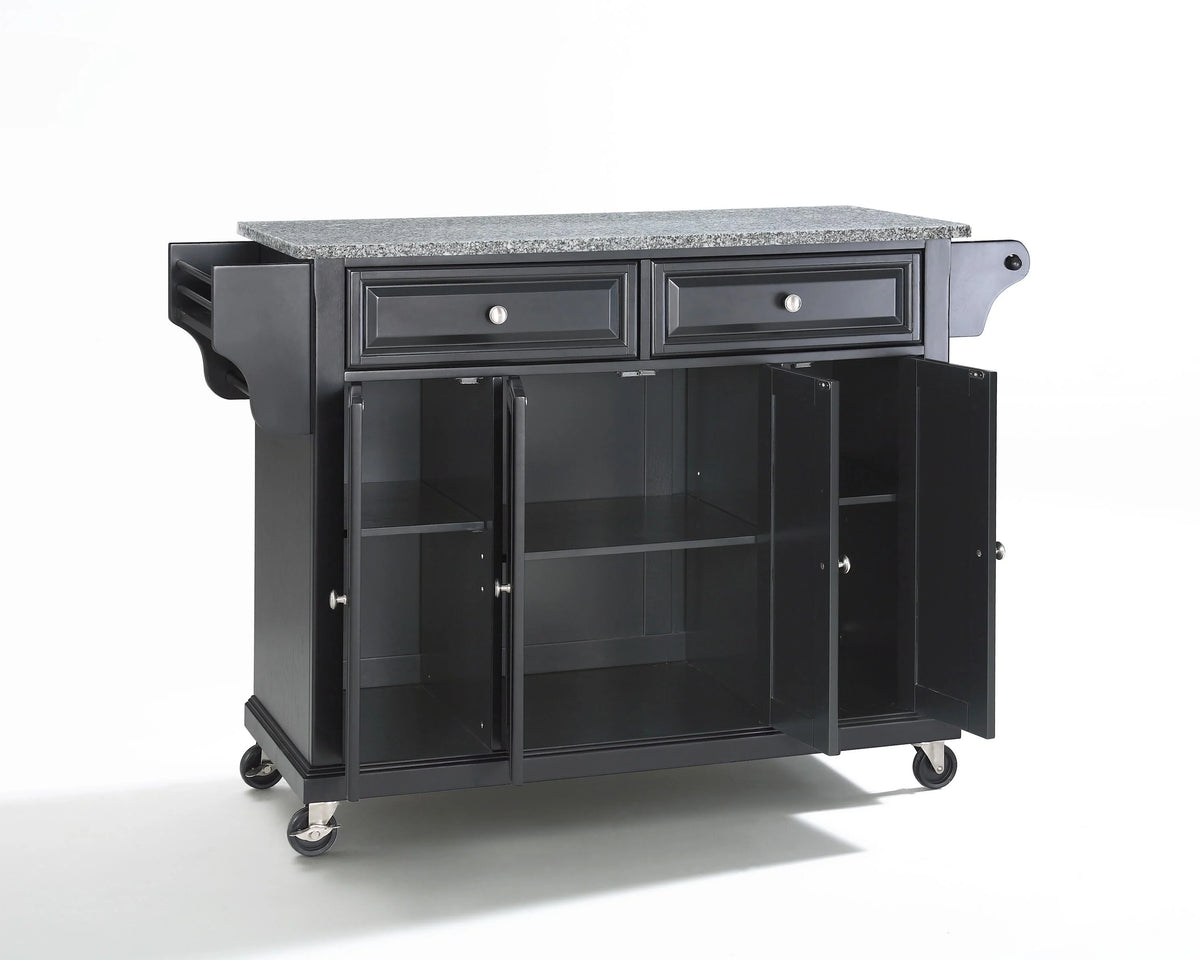 Black/Gray Stainless Steel Wood Kitchen Cart R4436