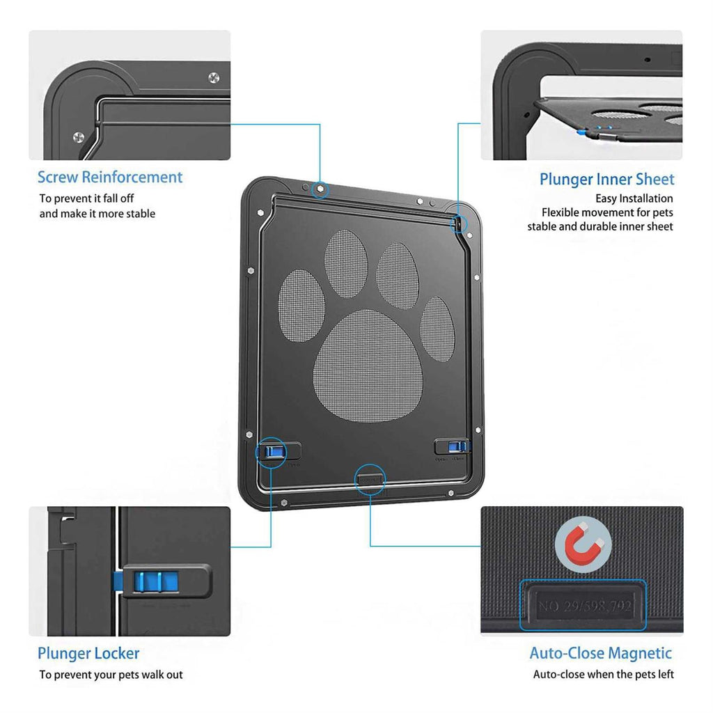 Pet Screen Door 8x10x0.4 inch Black H93985