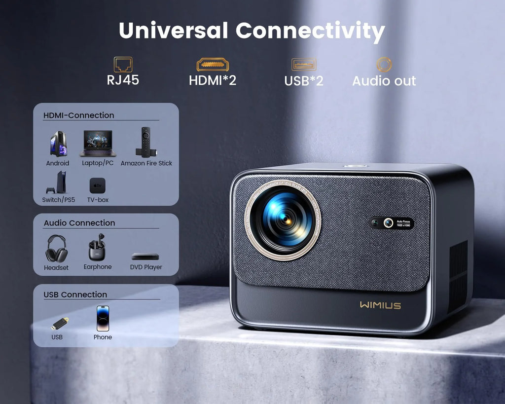 4K Wifi Bluetooth Projector with Auto Focus/Keystone X45127