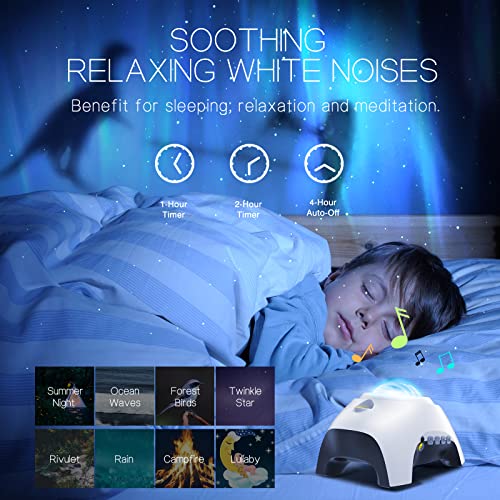 Aurora Projector with 33 Light Effects, LED Star Projector, Remote Control, Bluetooth Speaker P208849