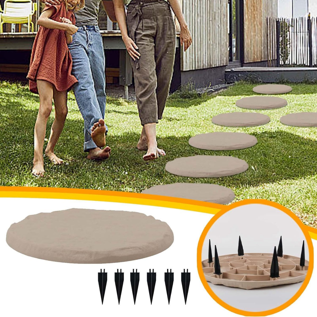 Beige Limestone Resin Garden Stepping Stones S210