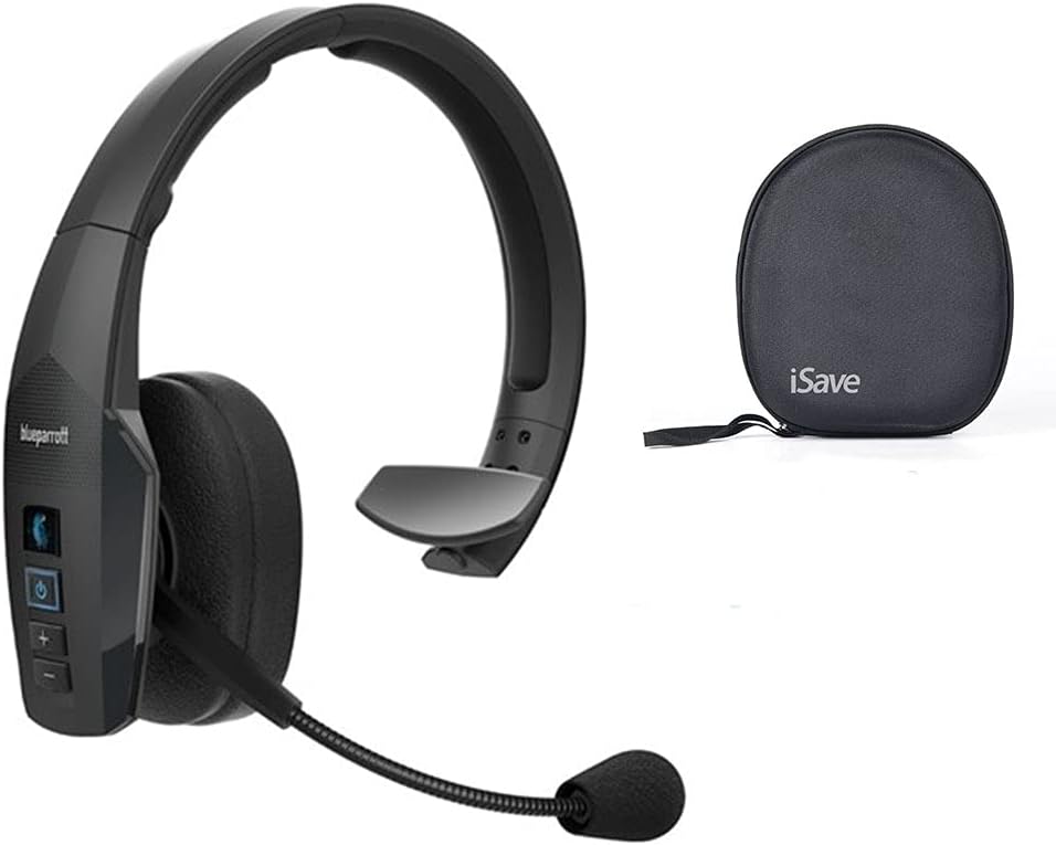 Noise Cancelling Wireless Bluetooth Headset with Carrying Case B7146