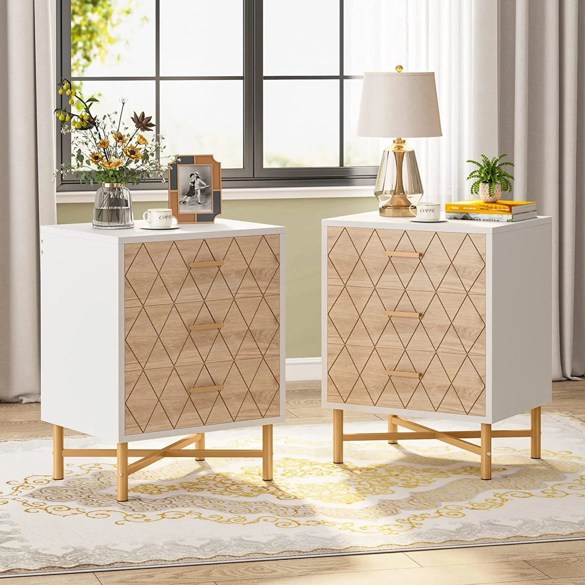3-Drawer Nightstand Set of 2 I426813