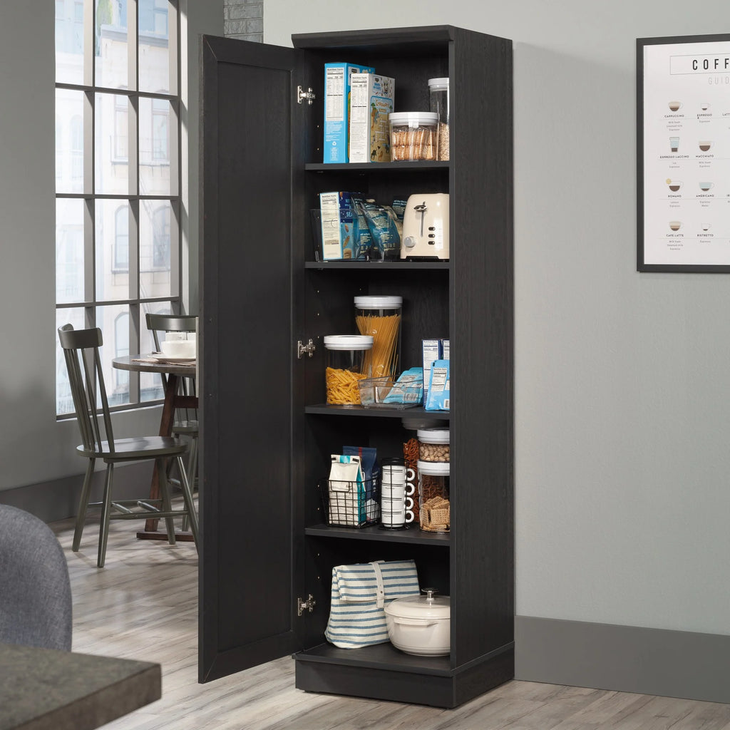 Engineered Wood Single Door Pantry in Raven Oak Finish G516861