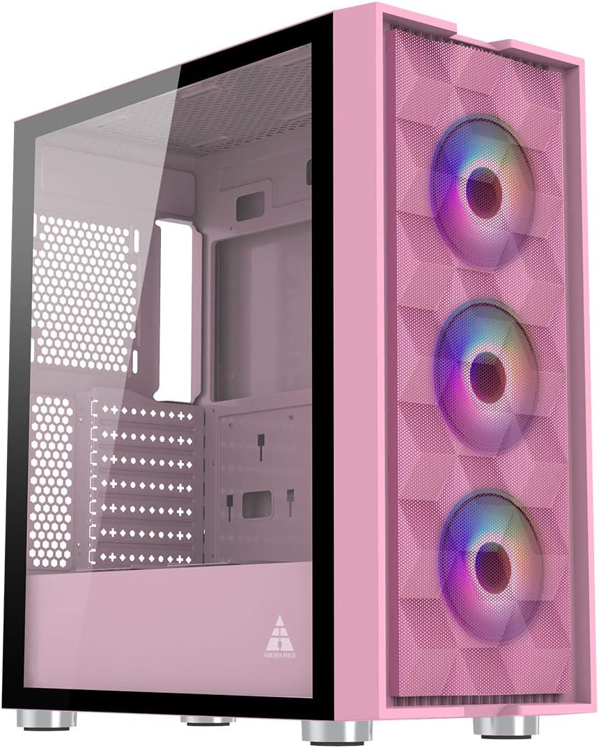 Mint Green Computer Case Mid Tower with LED Fans Q27200