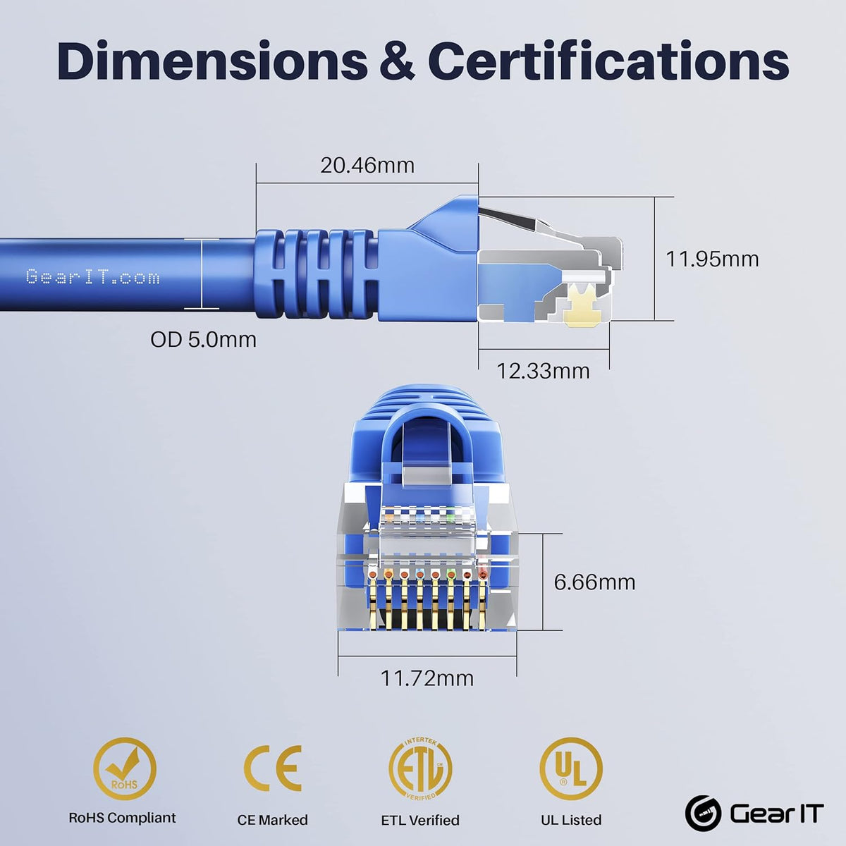 Cat5e Ethernet Patch Cable 1 Foot Blue F445