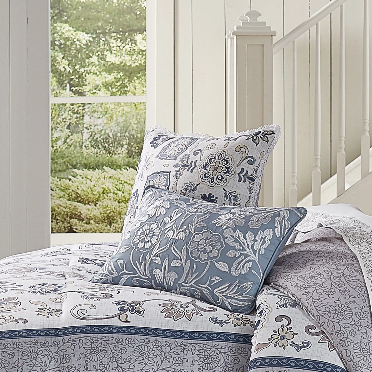 Blue 16" Square Decorative Throw Pillow E9503