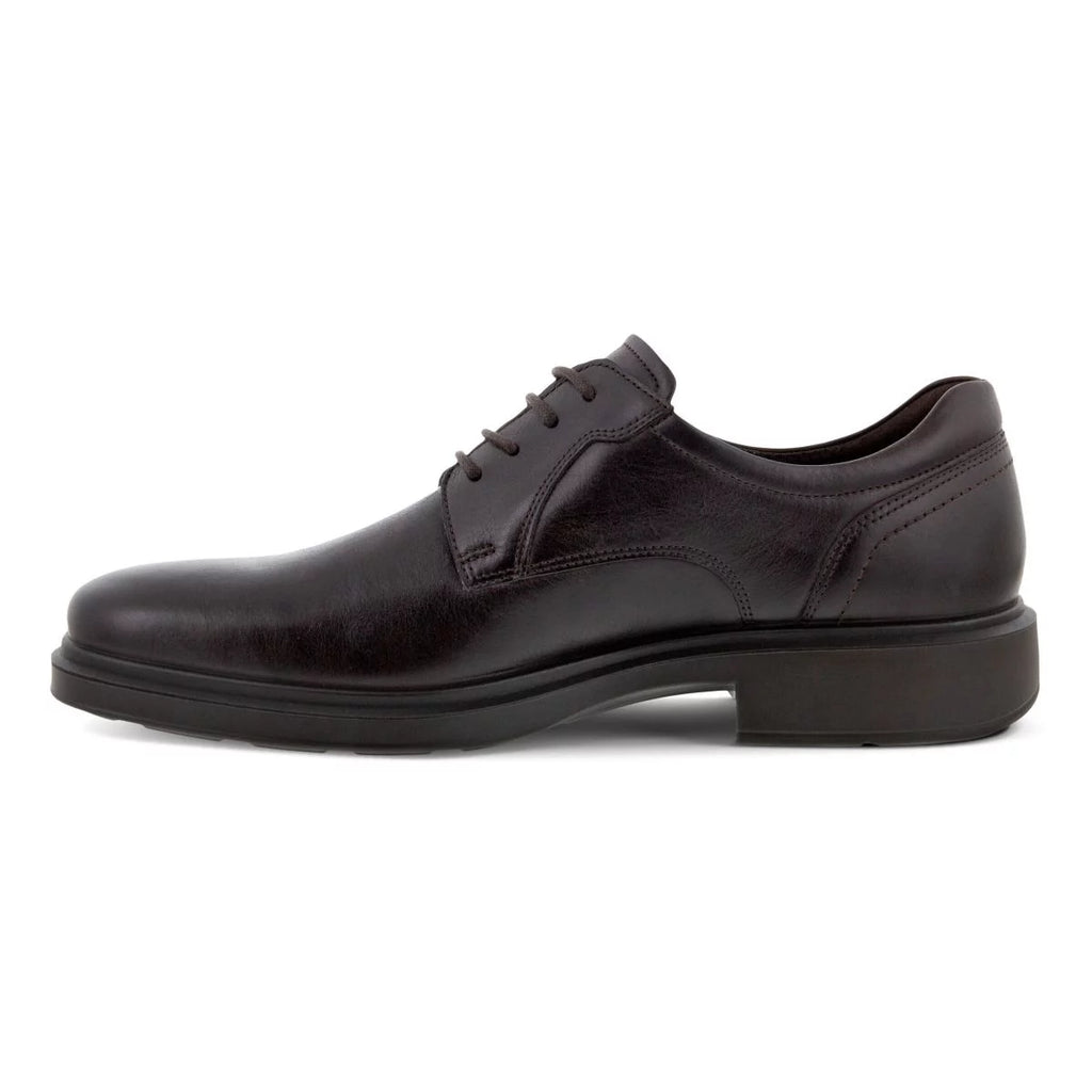Mocha Leather Plain Toe Tie Shoes V666