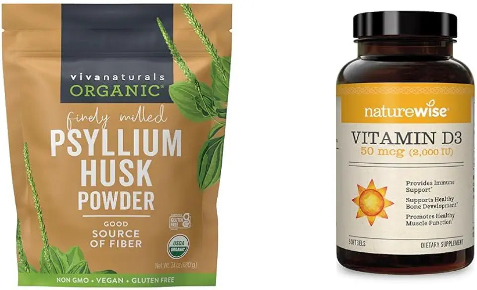 Organic Psyllium Husk Powder & Vitamin D3 Softgels D6895