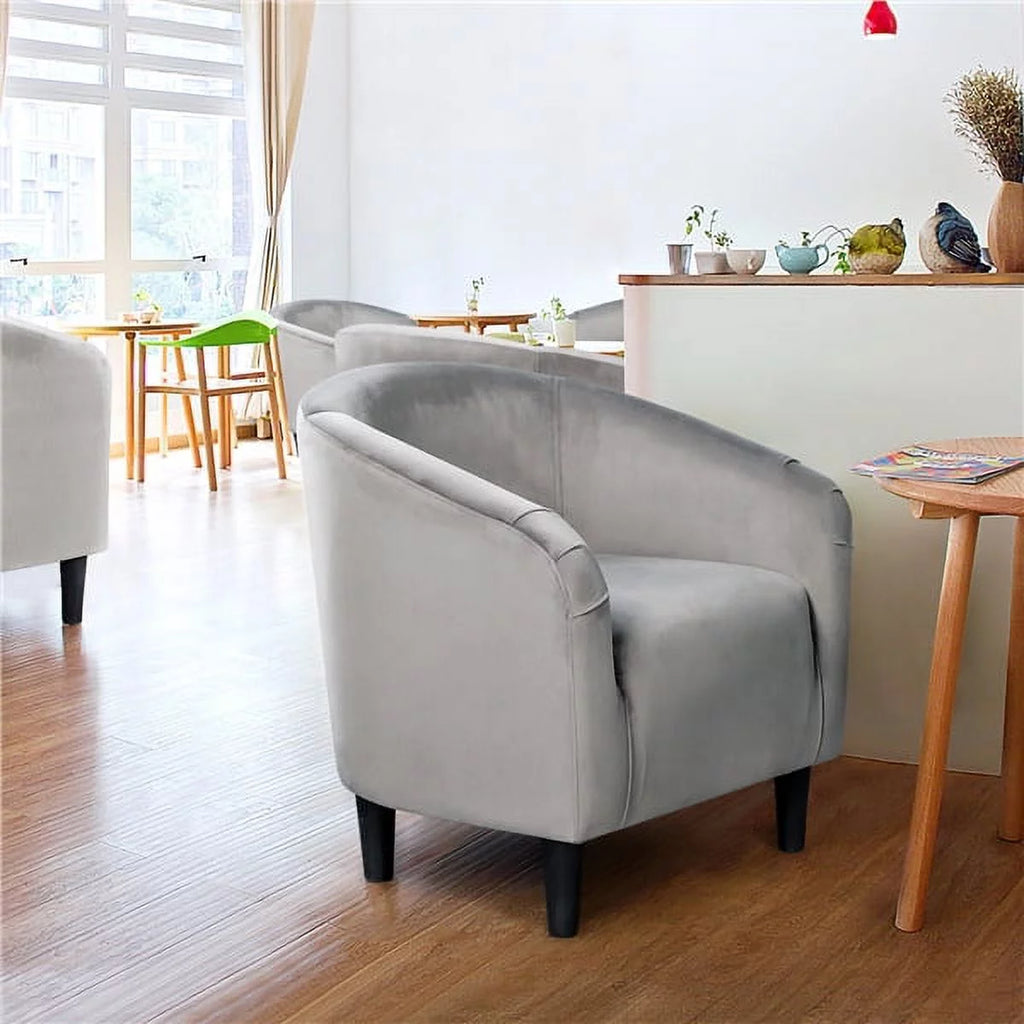 Ivory Polyester Boucle Accent Chair E5810