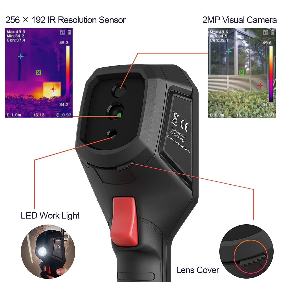 256 x 192 IR Resolution Thermal Imaging Camera with 2MP Visual Camera F749