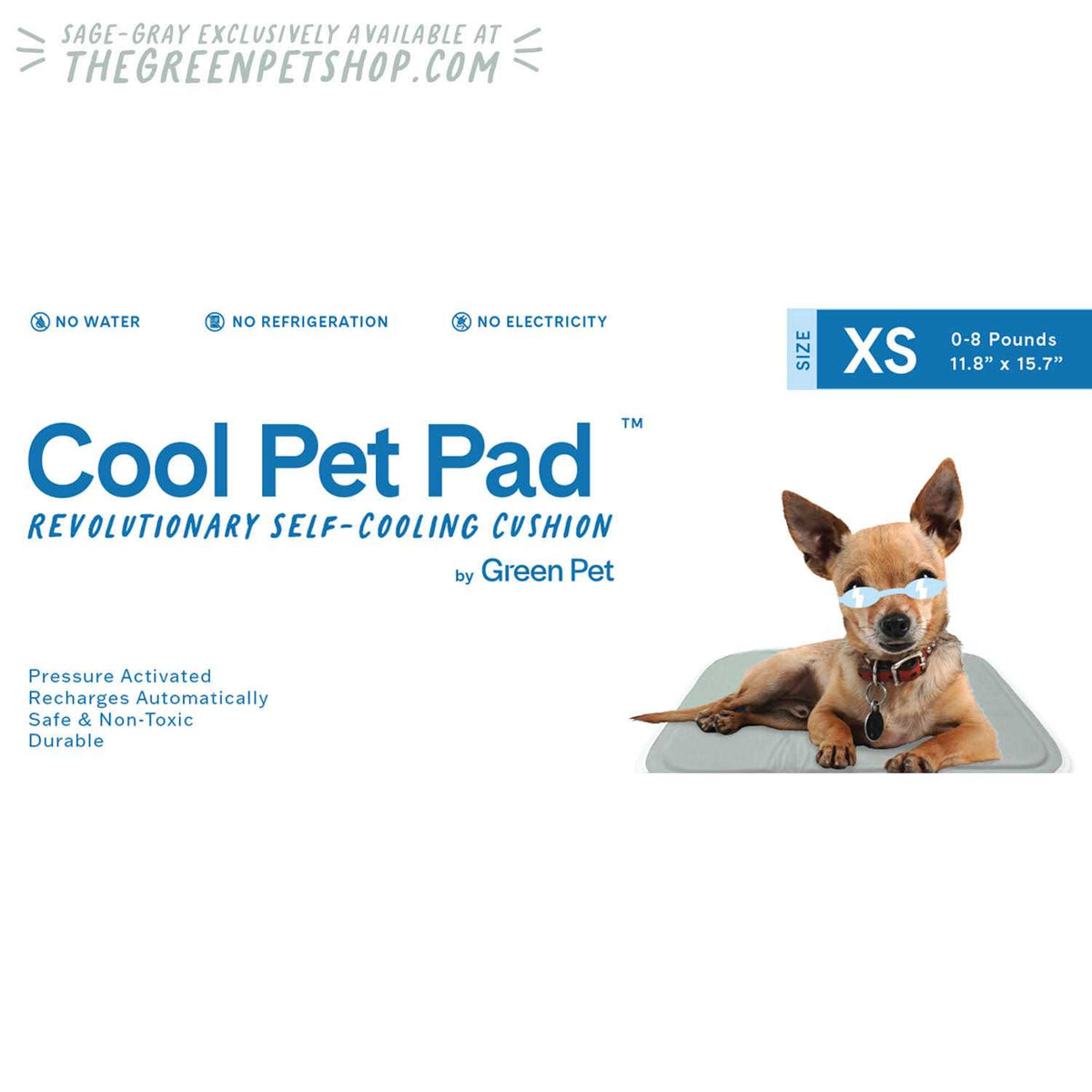 Sage Gray Self Cooling Pet Pad X921