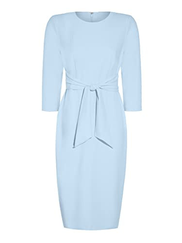 Bow Sheath Dress with Three Quarter Sleeves K1692