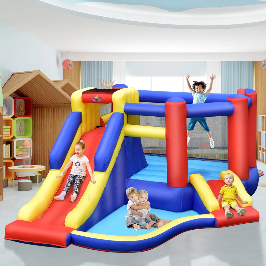 Inflatable Bouncy Castle with Double Slides A676974