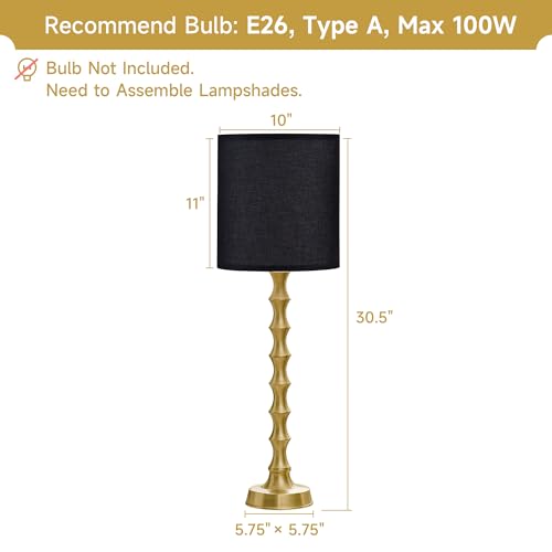 30.5" Rustic Table Lamps Set of 2 with Linen Oatmeal Lampshade K5446