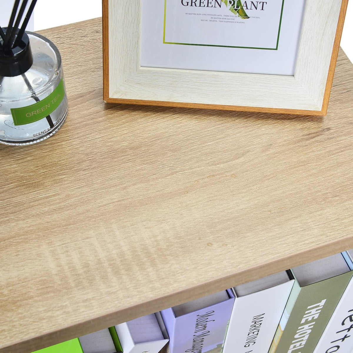 3-Tier Wood Bookshelf with Metal Frame T1645