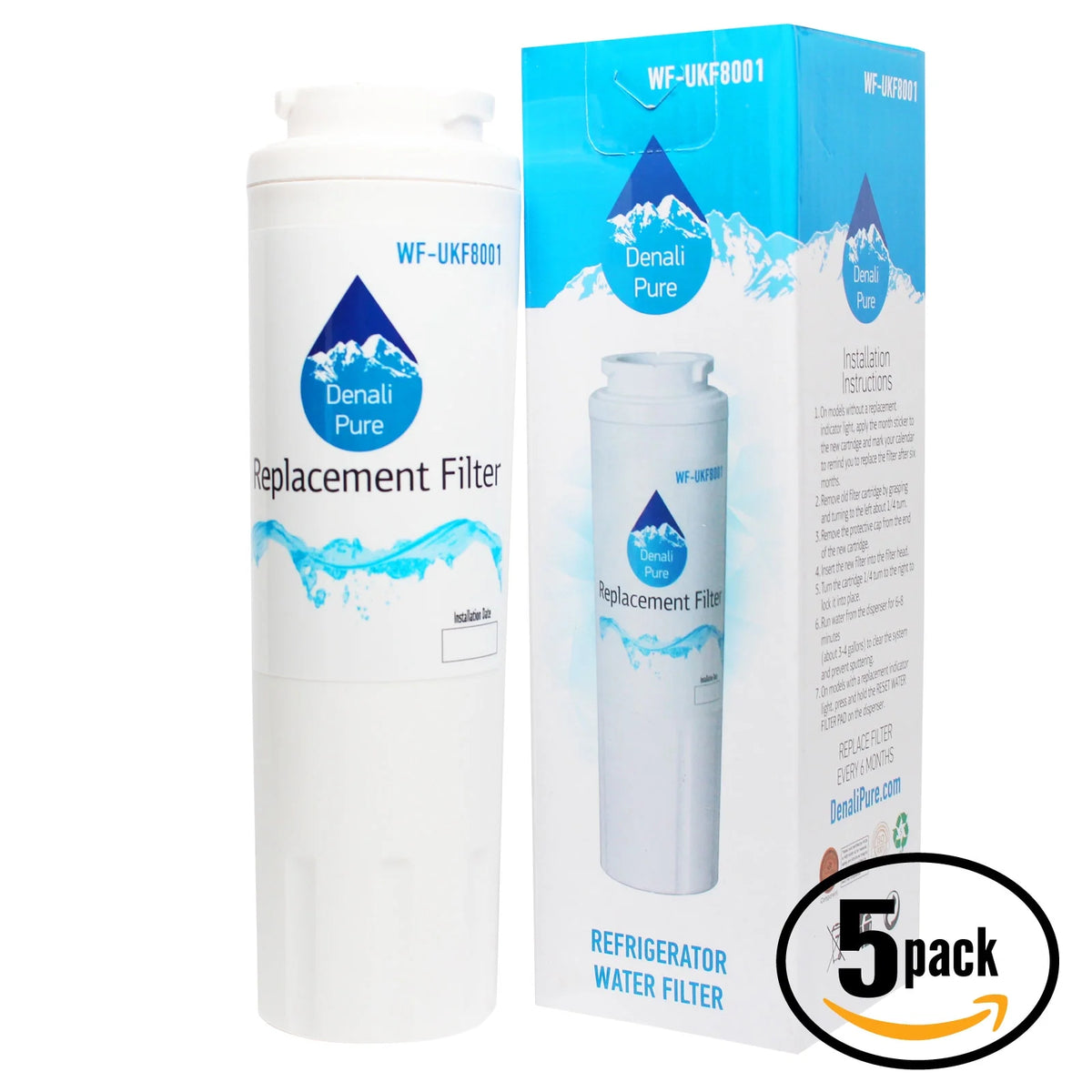 5-Pack Replacement Refrigerator Water Filter T521496