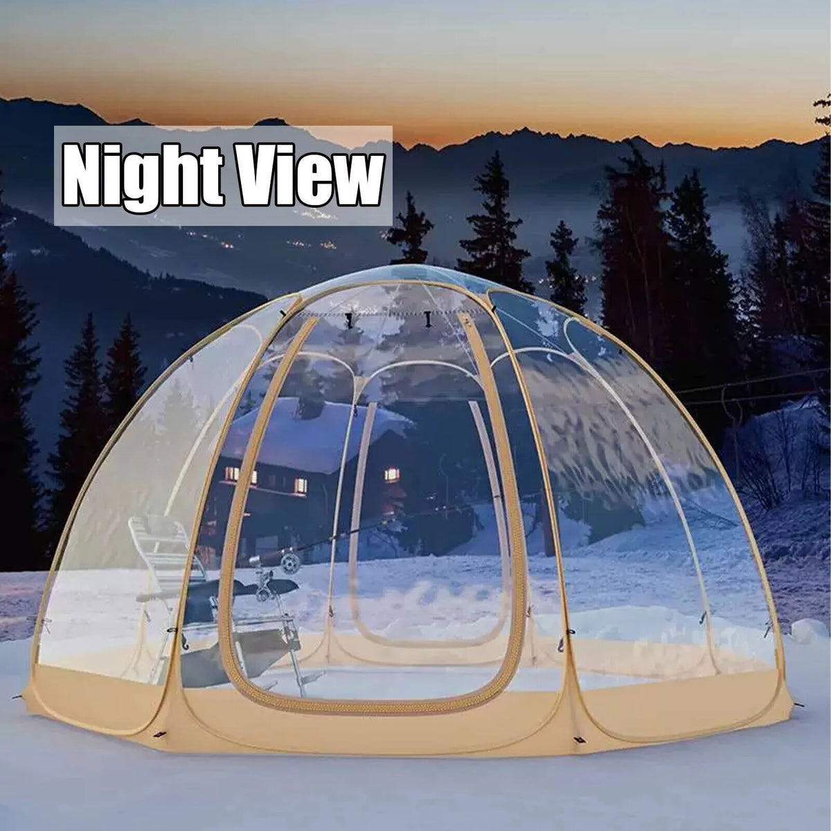 12 x 12 x 7 ft Clear Pop-Up Bubble Tent 6-10 Person with Storage Bag Z786