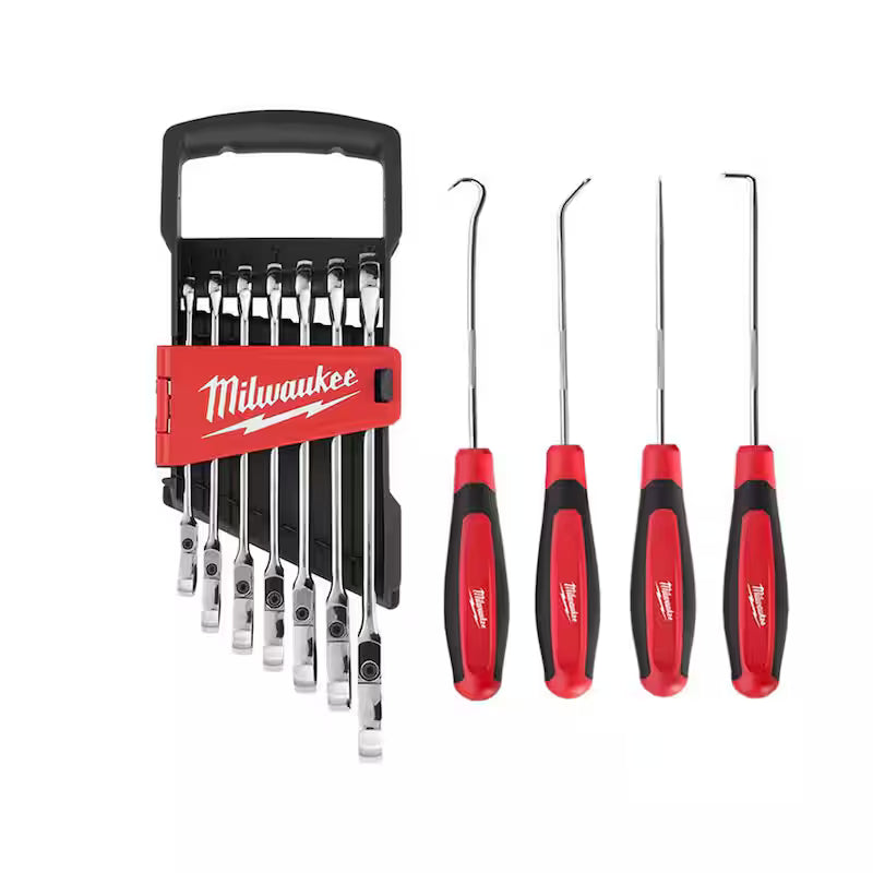 11-Piece Flex-Head Ratcheting Combination Wrench Set Metric G159479