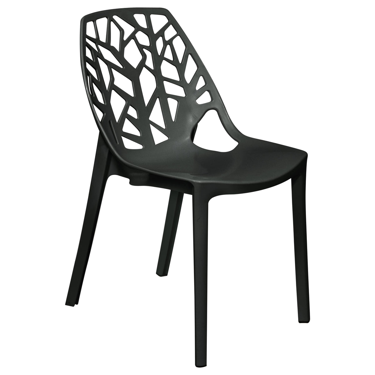 Modern Dining Side Chair in Solid Black J382
