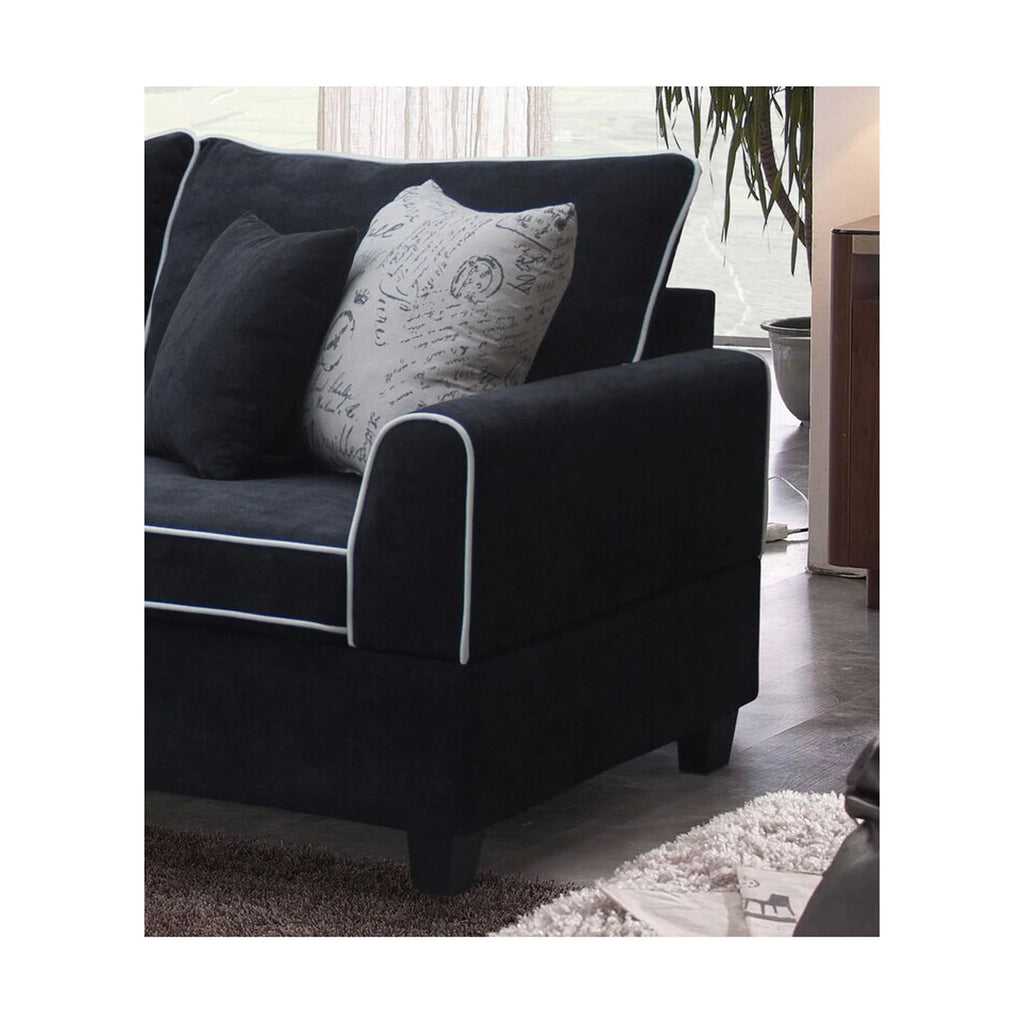 Country Cottage Fabric Sectional Sofa With Left-Facing Chaise And Storage Ottoman S397990