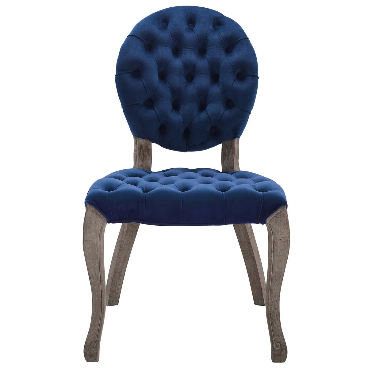 Navy Blue Velvet Wood Side Chair V109819