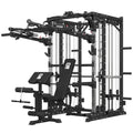 Smith Machine with Smith Bar, Power Cage Squat Rack with Lever Arm, Leg Press, LAT Pull Down System, Cable Crossover Machine D531