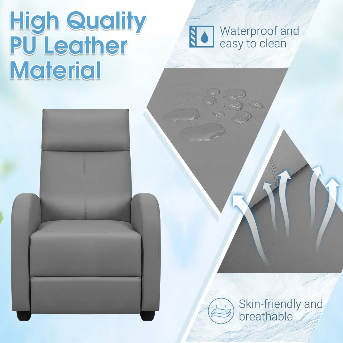 Pu Leather Recliner Chair M436564