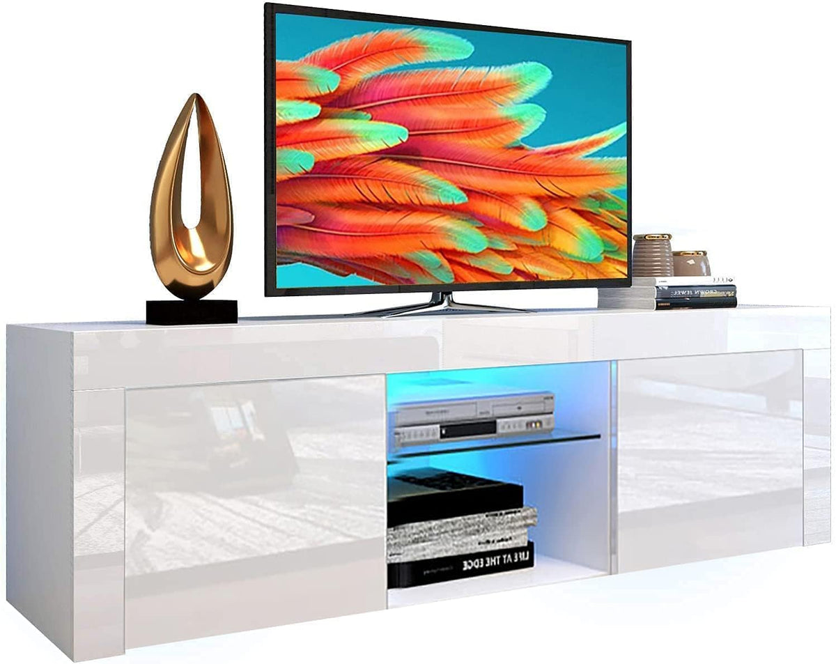 TV Stand with LED Lights 20 Color Effect and Storage Cabinet J744